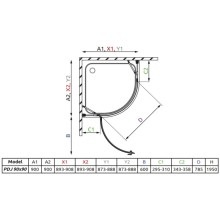 Душевой уголок Radaway Almatea PDJ 90×90 L коричневое
