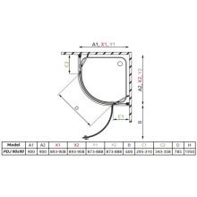 Душевой уголок Radaway Almatea PDJ 90×90 R коричневое