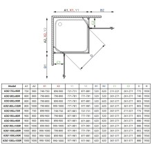 Душевой уголок Radaway Almatea KDD 100R×80L графитовое
