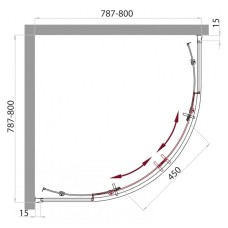 Душевой уголок с поддоном 80х80х200 см BelBagno Uno текстурное UNO-GL-R-2-80-P-CR-TR