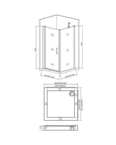 Душевой уголок Good Door Pandora CR-80-C-CH 80х80 профиль Хром стекло прозрачное