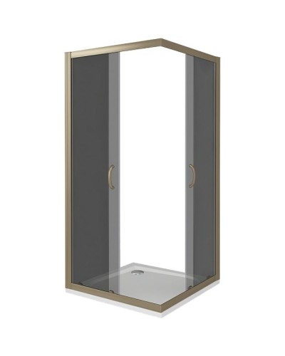 Душевой уголок Good Door Jazze 100x100 CR-100-C-G профиль Золото стекло прозрачное