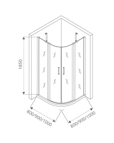 Душевой уголок 80х80 см Good Door Pandora R-80-T-CH прозрачное с рисунком