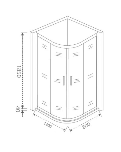 Душевой уголок 120х80 см Good Door Latte R-120-G-WE grape