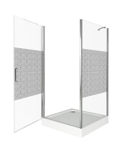 Душевой уголок 100х100 см Good Door Fantasy CR-100-F-CH прозрачный с рисунком