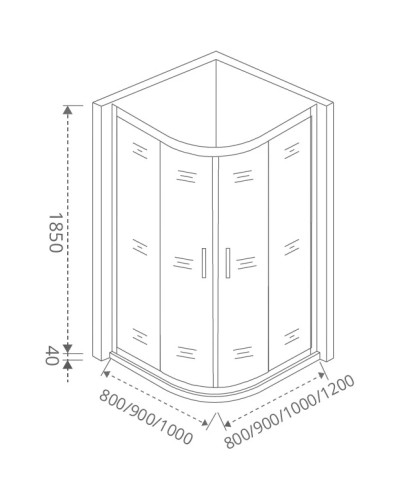 Душевой уголок 100х100 см Good Door Infinity R-100-G-CH grape