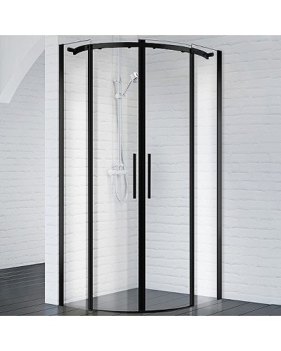 Душевой уголок BelBagno Acqua 100x100 ACQUA-R-2-100-C-NERO профиль Черный стекло прозрачное