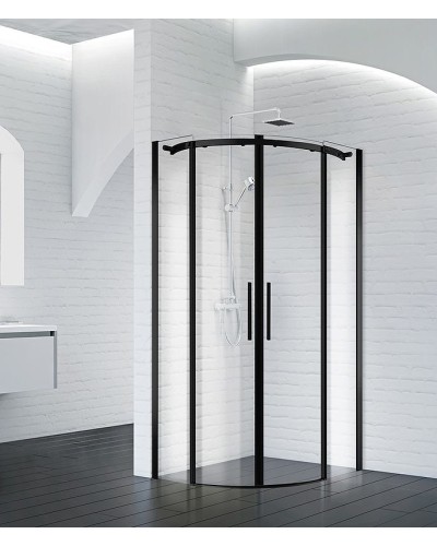 Душевой уголок BelBagno Acqua 90x90 ACQUA-R-2-90-C-NERO профиль Черный стекло прозрачное