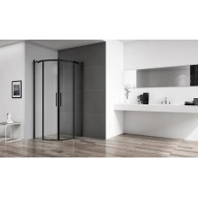 Душевой уголок BelBagno Acqua 90x90 ACQUA-R-2-90-C-NERO профиль Черный стекло прозрачное