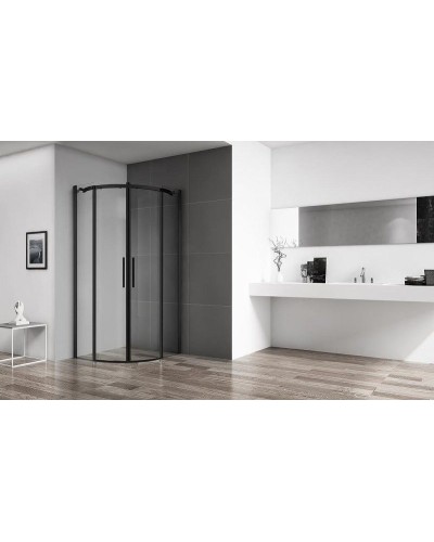 Душевой уголок BelBagno Acqua 90x90 ACQUA-R-2-90-C-NERO профиль Черный стекло прозрачное