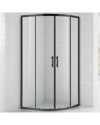 Душевой уголок Cezares Eco 100х100 ECO-O-R-2-100-C-NERO профиль Черный матовый стекло прозрачное