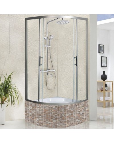 Душевой уголок WeltWasser WW500 С 90х90 10000004083 профиль Хром матовый стекло прозрачное