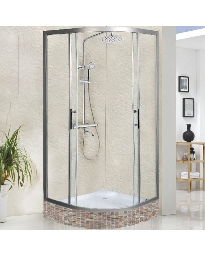 Душевой уголок WeltWasser WW500 С 90х90 10000004084 профиль Хром матовый стекло прозрачное
