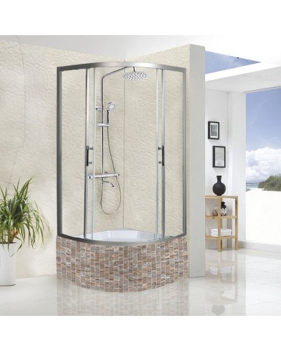 Душевой уголок WeltWasser WW500 С 100х100 10000004075 профиль Хром матовый стекло прозрачное