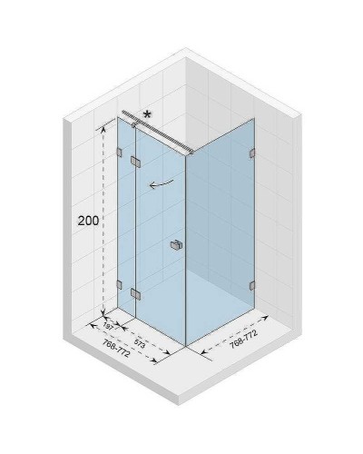 Душевой уголок Riho SZ Scandic NXT X203 77х77 L G001053120 (GX00042C1) профиль Хром стекло прозрачное