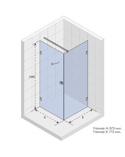 Душевой уголок Riho SZ Scandic NXT X201 87х77 L G001037120 (GX02031C1) профиль Хром стекло прозрачное