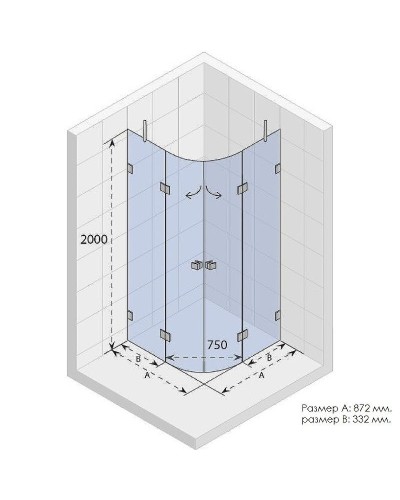Душевой уголок Riho SZ Scandic NXT X309 87х87 G001107120 (GX04403C0) профиль Хром стекло прозрачное