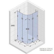 Душевой уголок Riho SZ Scandic NXT X309 117х117 G001109120 9GX04703C0) профиль Хром стекло прозрачное