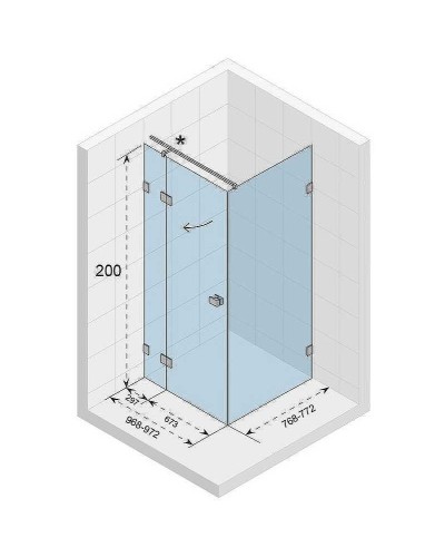 Душевой уголок Riho SZ Scandic NXT X203 97х77 P G001058120 (GX00072C2) профиль Хром стекло прозрачное