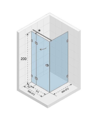 Душевой уголок Riho SZ Scandic NXT X203 97х97 P G001062120 (GX00074C2) профиль Хром стекло прозрачное