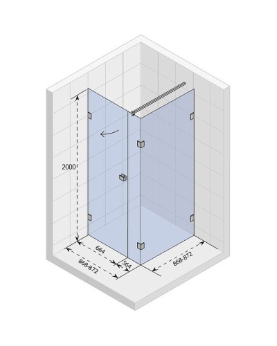 Душевой уголок Riho SZ Scandic NXT X204 90х90 L G001079120 (GX08022C1) профиль Хром стекло прозрачное