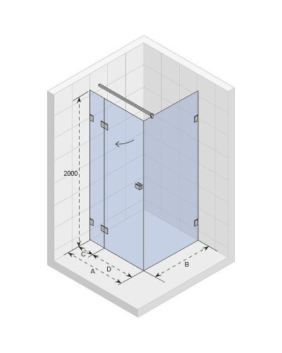 Душевой уголок Riho SZ Scandic NXT Х203 117х77 L G001063120 (GX09021C1) профиль Хром стекло прозрачное