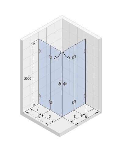 Душевой уголок Riho SZ Scandic NXT Х207 87х87 L/P G001100120 (GX09092C0) профиль Хром стекло прозрачное