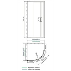 Душевой уголок WasserKRAFT Dill 90x90 61S01 профиль Черный матовый стекло прозрачное