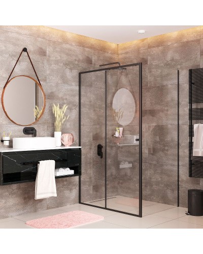 Душевой уголок WasserKRAFT Dill 100x80 61S17 профиль Черный матовый стекло прозрачное