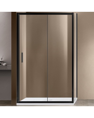 Душевой уголок Vincea Garda 140х80 VSR-1G8014CLB профиль Черный стекло прозрачное