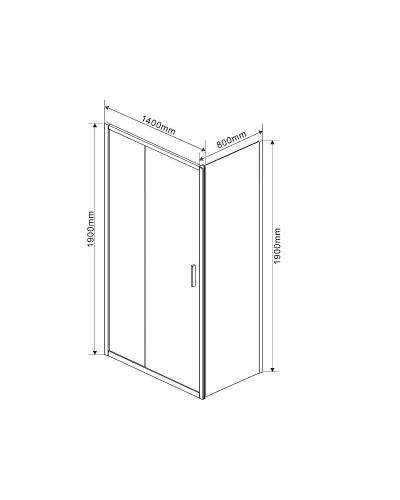 Душевой уголок Vincea Garda 140х80 VSR-1G8014CLB профиль Черный стекло прозрачное