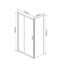 Душевой уголок Vincea Garda 140х90 VSR-1G9014CLB профиль Черный стекло прозрачное