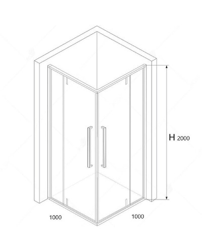 Душевой уголок RGW Stilvoll SV-33-B 100х100 06323300-14 профиль Черный стекло прозрачное