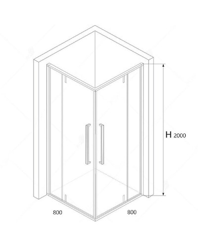 Душевой уголок RGW Stilvoll SV-33 80х80 06323388-11 профиль Хром стекло прозрачное