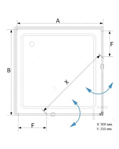Душевой уголок RGW Stilvoll SV-33 80х80 06323388-11 профиль Хром стекло прозрачное