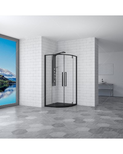 Душевой уголок RGW Stilvoll SV-53-B 100х100 06325300-14 профиль Черный стекло прозрачное