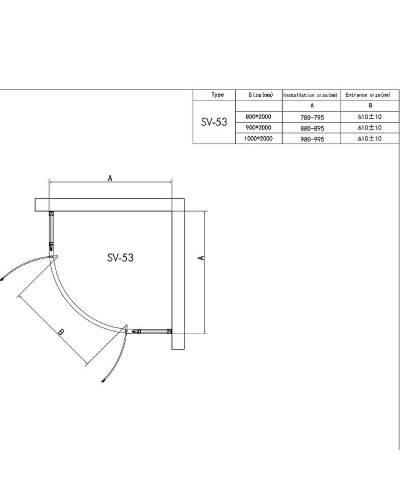 Душевой уголок RGW Stilvoll SV-53 90х90 06325399-11 профиль Хром стекло прозрачное