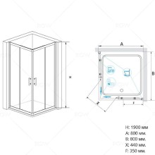 Душевой уголок RGW Passage PA-31 80х80 02083188-11 профиль Хром стекло прозрачное