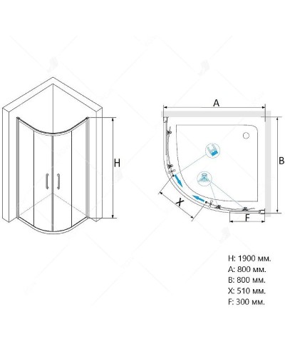 Душевой уголок RGW Passage PA-51 80х80 02085188-11 профиль Хром стекло прозрачное