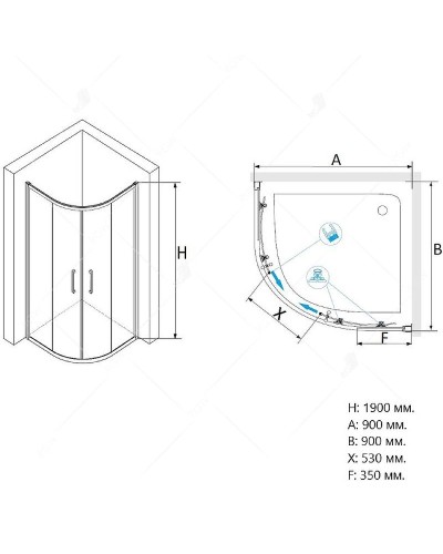 Душевой уголок RGW Passage PA-51 90х90 02085199-11 профиль Хром стекло прозрачное