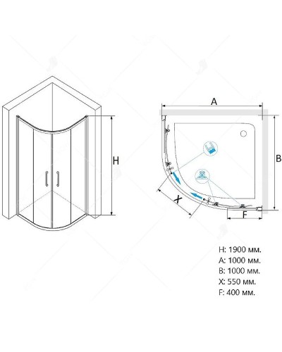 Душевой уголок RGW Passage PA-51 100х100 02085100-11 профиль Хром стекло прозрачное