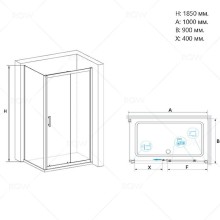 Душевой уголок RGW Passage PA-145 100х90 020814590-11 профиль Хром стекло прозрачное