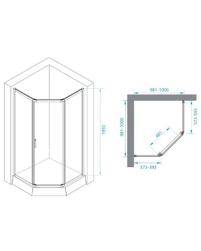 Душевой уголок RGW Passage PA-86 100х100 38088600-11 профиль Хром стекло прозрачное