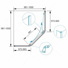 Душевой уголок RGW Passage PA-86 100х100 38088600-11 профиль Хром стекло прозрачное