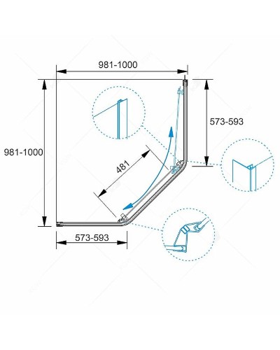 Душевой уголок RGW Passage PA-86 100х100 38088600-11 профиль Хром стекло прозрачное