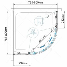 Душевой уголок RGW Classic CL-53-B 80х80 06095388-14 профиль Черный стекло прозрачное