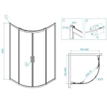 Душевой уголок RGW Classic CL-53-B 80х80 06095388-14 профиль Черный стекло прозрачное