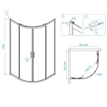 Душевой уголок RGW Classic CL-53-B 90х90 06095399-14 профиль Черный стекло прозрачное