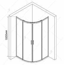 Душевой уголок RGW Classic CL-53-B 90х90 06095399-14 профиль Черный стекло прозрачное