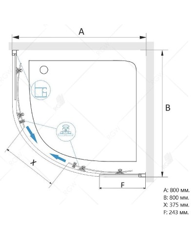 Душевой уголок RGW Classic CL-54 80х80 32095488-11 профиль Хром стекло прозрачное